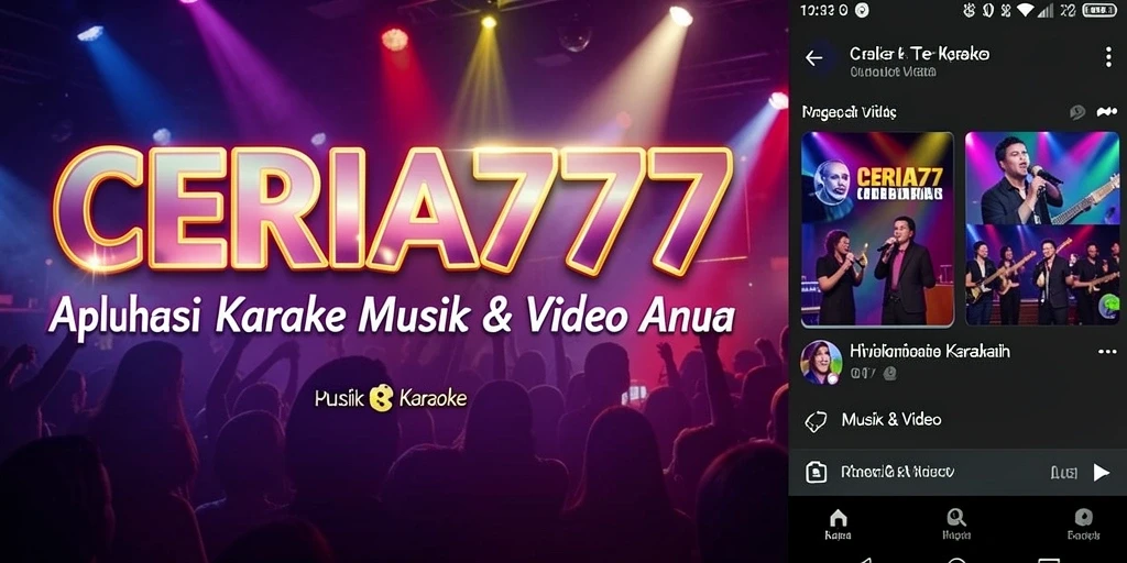 Tampilan antarmuka aplikasi Karaoke CERIA777 yang menarik dan interaktif.