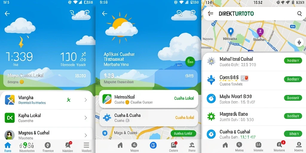 Antarmuka aplikasi Cuaca Lokal DIREKTURTOTO yang intuitif dan informatif.