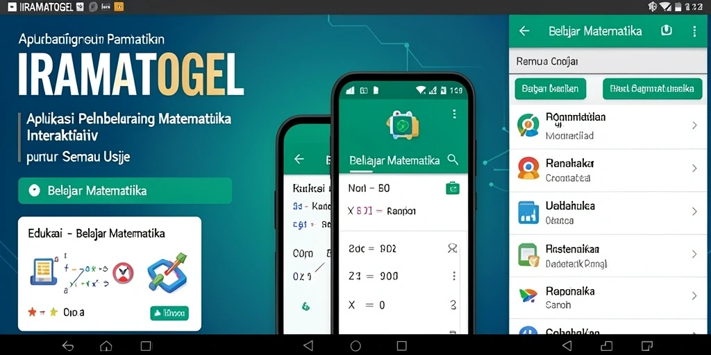 Tampilan antarmuka aplikasi IRAMATOGEL belajar matematika yang menarik.