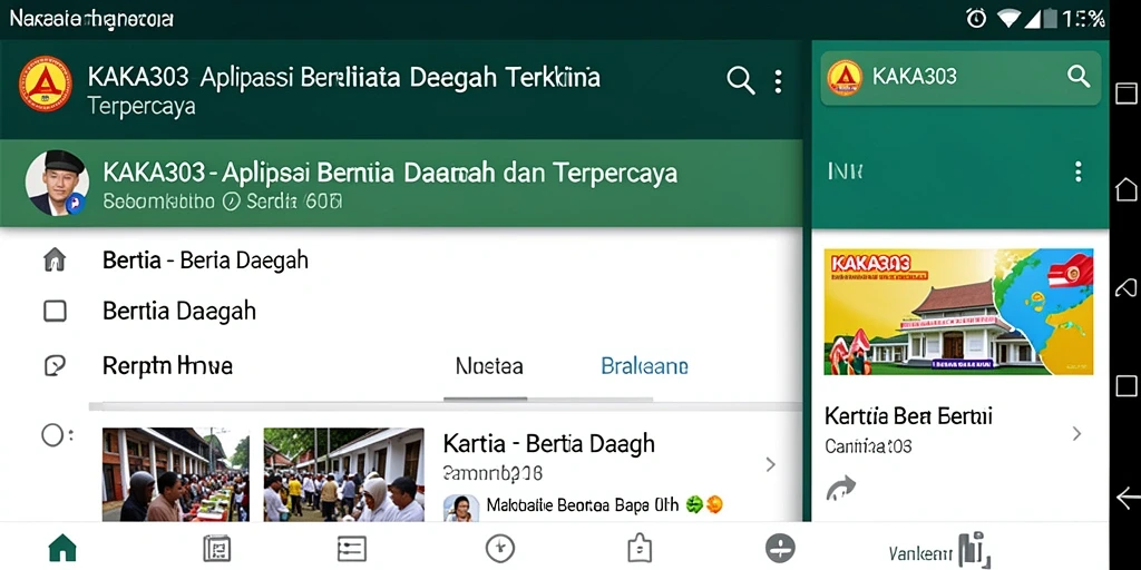 Tampilan antarmuka aplikasi KAKA303 yang sederhana dan informatif.