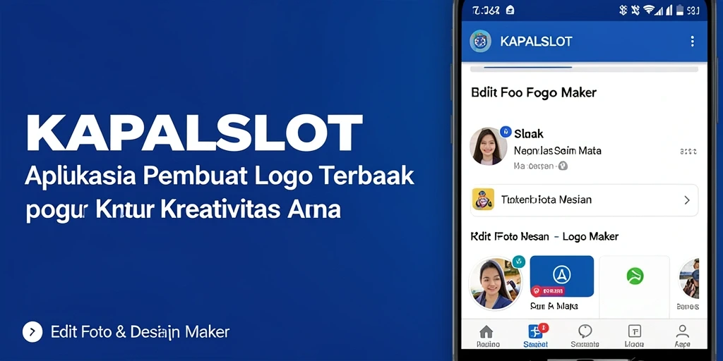 Antarmuka KAPALSLOT yang user-friendly untuk penciptaan logo.