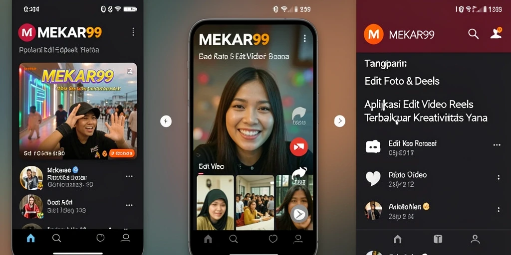 Tampilan antarmuka MEKAR99 saat mengedit video Reels.