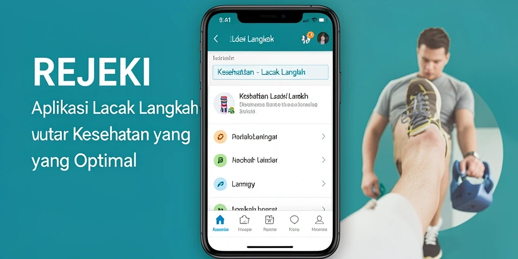 Screenshot utama menampilkan fungsi pelacakan langkah dan antarmuka menarik.