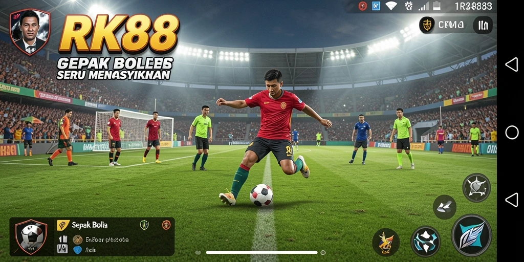 Tampilan antarmuka game Sepak Bola RK88 yang menarik dan interaktif.