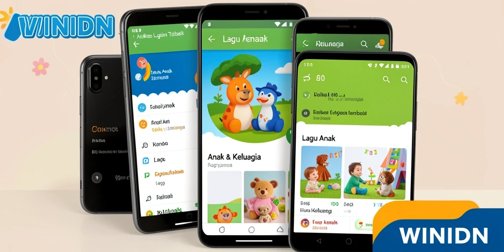 Tampilan antarmuka aplikasi WINIDN yang ramah anak.
