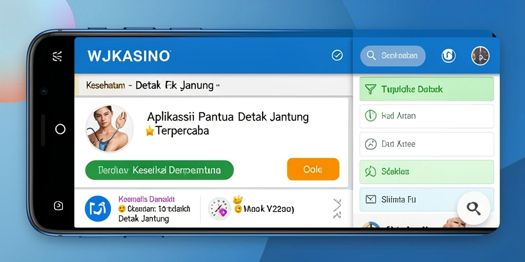 Tampilan antarmuka aplikasi WJKASINO untuk pemantauan detak jantung.